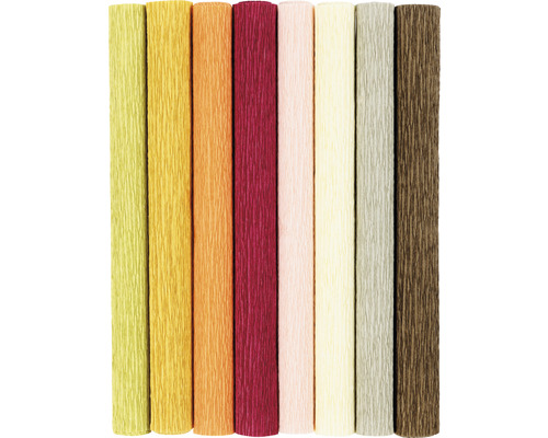 Krepppapier Pastellfarben dunkel 25x60 cm, 8 Blatt Verschiedene Rollen Krepppapier