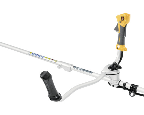 Griff und Bedienelemente eines Rasentrimmers