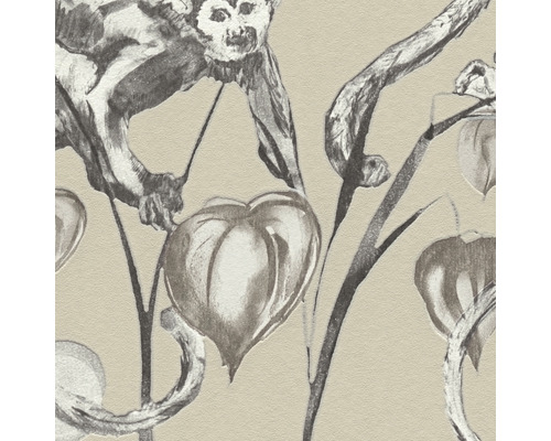 Tapete mit Pflanzen und Affenmuster