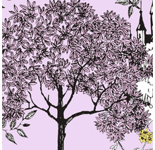 Illustration von Bäumen und einem Schloss auf Tapete
