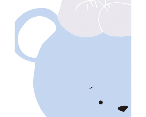 Illustration eines blauen Bärenkopfes mit einem Griff
