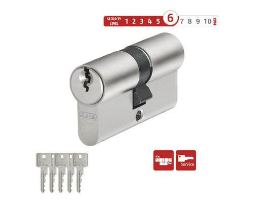 ABUS Doppelzylinder mit fünf Schlüsseln und Sicherheitsstufe sechs