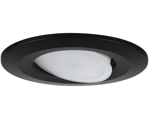 Deckeneinbaustrahler mit runder, schwarzer Blende