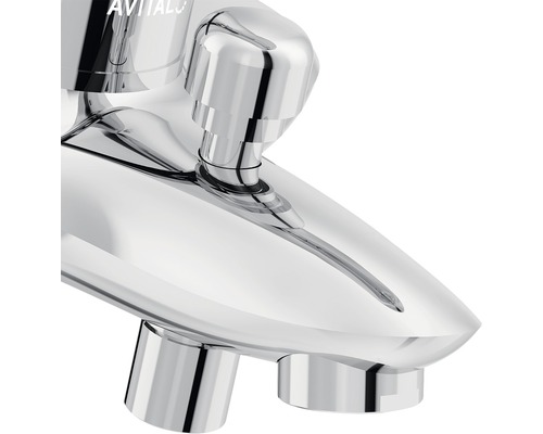 Detailansicht einer Armatur für ein Waschbecken der Marke Avital