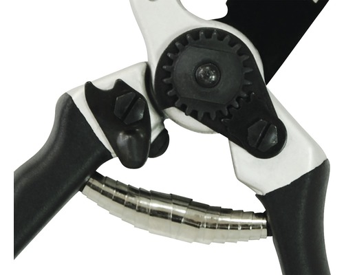 Nahaufnahme einer Gartenschere mit Hebelwirkung