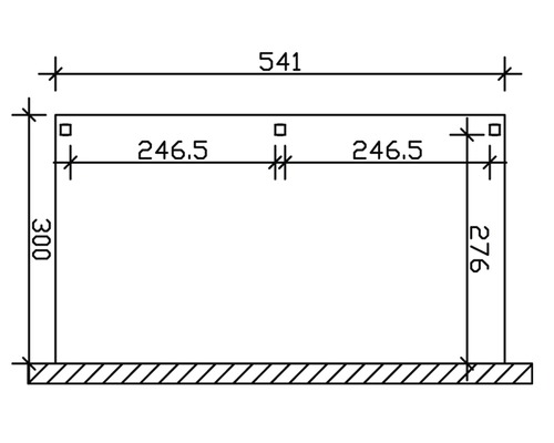Technische Zeichnung mit Maßangaben in Millimetern