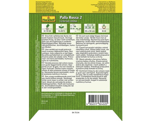 FloraSelf Palla Rossa 2 Zichorie-Saatgutpackung