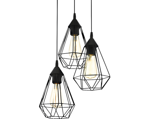 Hängeleuchte mit drei Lampen in geometrischem Design