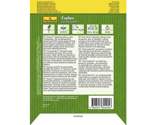 Verpackung von Euphyasamen der Sorte Cucumis sativus von FloraSelf