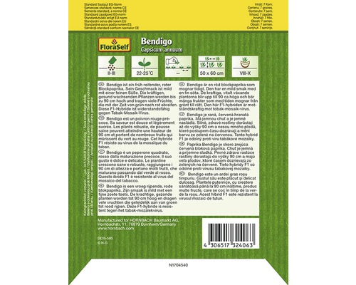 Bendigo Paprika Saatgutpackung