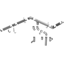 Marley Dachrinne Kunststoff halbrund Verkehrsweiss RAL 9016 NW 75 mm 3000 mm-thumb-2