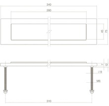 Briefkasten Briefeinwurf Intersteel eckig BxH 340/75 mm schwarz matt mit Klappe