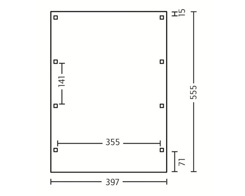 Technische Zeichnung mit Maßangaben