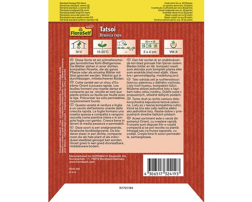 FloraSelf Tatsoi Brassica rapa Samenpackung