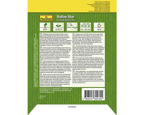 FloraSelf Italian Star Basilikum Saatgutpackung