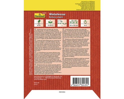 Verpackung Winterkresse Barbarea vulgaris mit Anbautipps