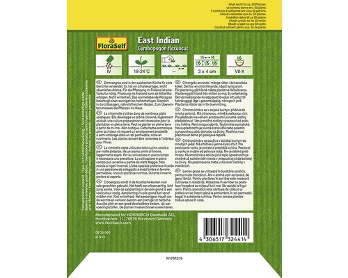 Verpackung mit Saatgut Ostindisches Zitronengras