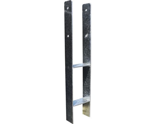 Metallpfostenanker mit zwei Stegen und Befestigungslöchern