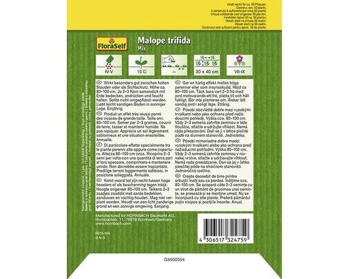 Verpackung Blumensamen Malope trifida Mix