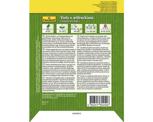Verpackung Viola mit Auge, geeignet für Beete, Rabatten und Gräber