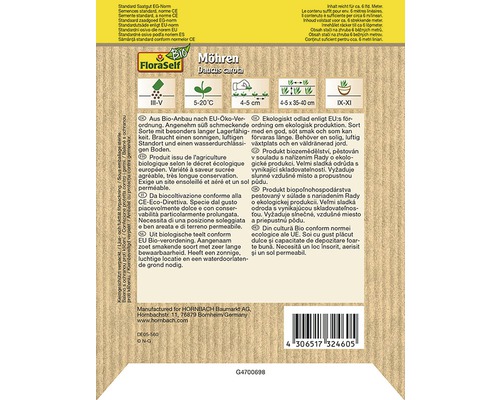 Möhren Saatgutpackung für den Anbau