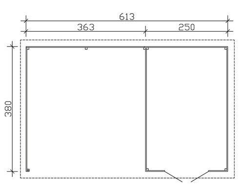 Grundrisszeichnung mit Maßangaben