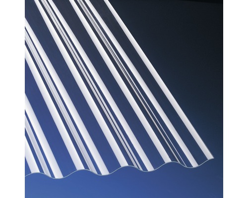 Gutta Acryl Wellplatte Sinus 76/18 glasklar schlagzäh 3000 x 1045 x 1,5 mm