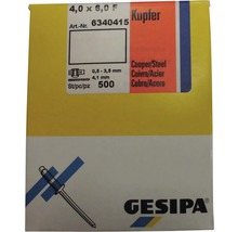 Packung Gesipa Blindniete 4,0 x 6,0 aus Kupfer und Stahl, 500 Stück