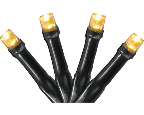 Lichterkette mit warmweißen LEDs und schwarzem Kabel