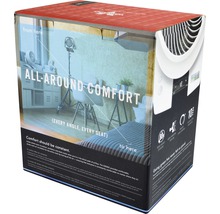 "Verpackung eines Raumklimageräts mit dem Slogan ""Rundum Komfort"""