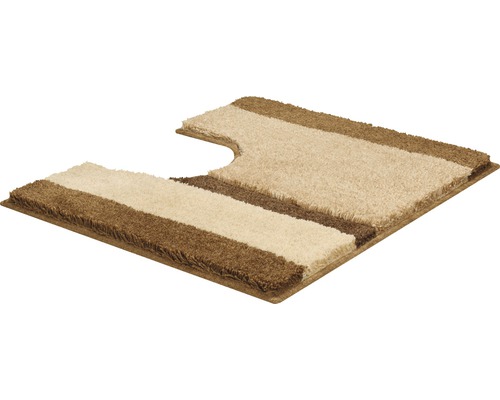 Hochflor Badteppich mit Streifenmuster und WC-Ausschnitt