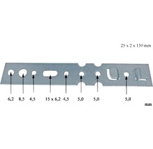 Gelochtes Montageband, 25 x 2 x 150 Millimeter