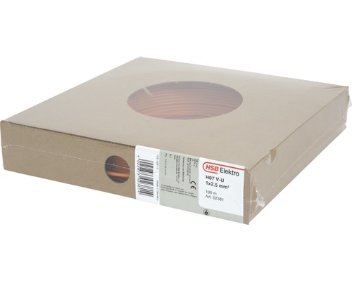 HSB Elektro H07 V-U Elektrodraht, 1x2,5 mm², 100 Meter Rolle