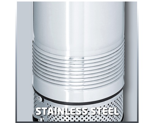 Edelstahl-Gehäuse einer Gartenpumpe