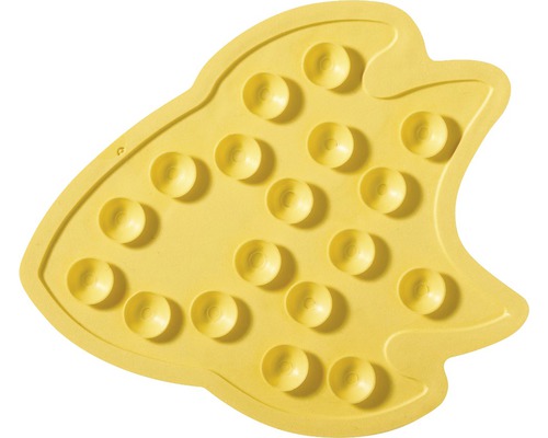 Gelbe Badewannenmatte mit Saugnäpfen