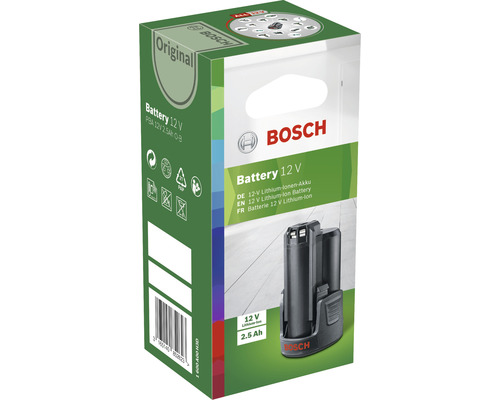 Bosch 12 Volt 2.5 Ah Lithium-Ionen Akku in Verpackung