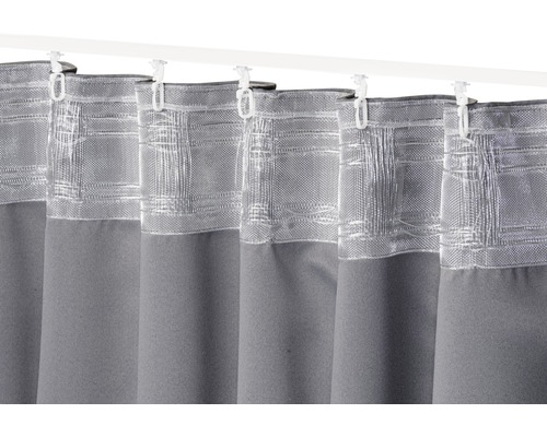 Gardine mit Kräuselbandaufhängung an Gardinenstange