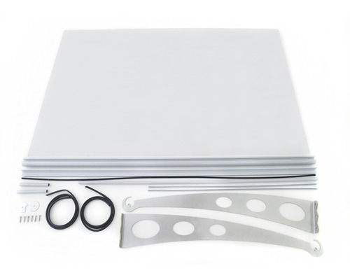 Markisenbausatz mit Platte, Leisten, Halterungen und Befestigungsmaterial