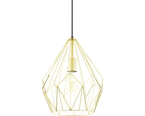 Goldene Pendelleuchte mit geometrischem Drahtdesign