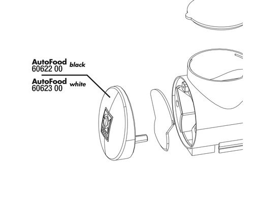 Explosionszeichnung eines automatischen Futterspenders