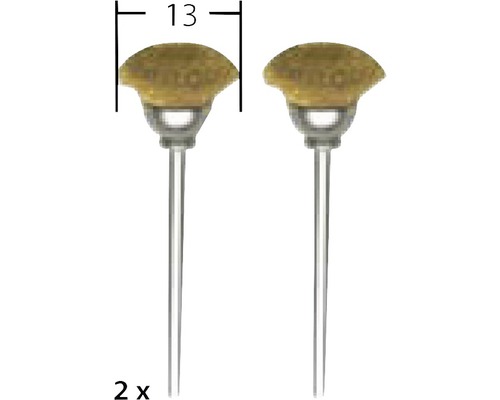 Zwei Polierpinsel mit einem Durchmesser von 13 Millimetern.