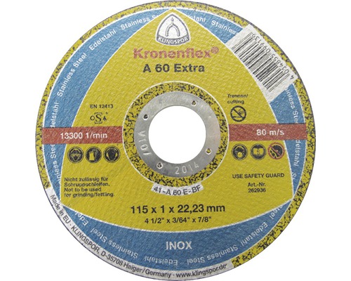 Trennscheibe mit den Maßen 115 x 1 x 22,23 Millimeter.