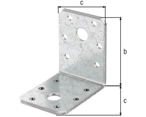 Winkelverbinder mit Maßangaben