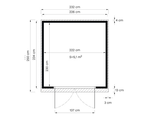 Grundriss mit Maßangaben