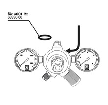 Druckminderer mit Manometer und O-Ring