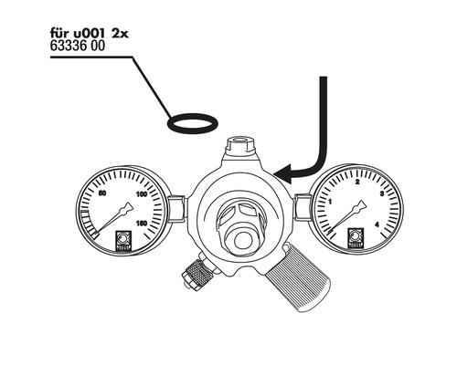 Druckminderer mit Manometer und O-Ring
