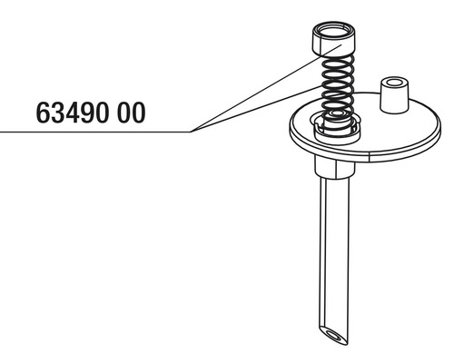 Ersatzteil für Sanitärinstallationen mit Feder und Rohr
