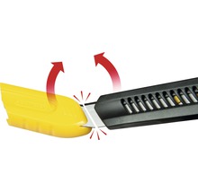 Illustration eines Cuttermessers beim Abbrechen einer Klinge