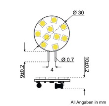 LED Plättchen dimmbar G4/1,7W 190 lm 6000 K tageslichtweiß SMD-Modul 10er-thumb-2