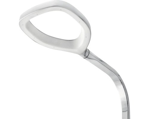 Silberne Tischleuchte mit LED Leuchtmittel